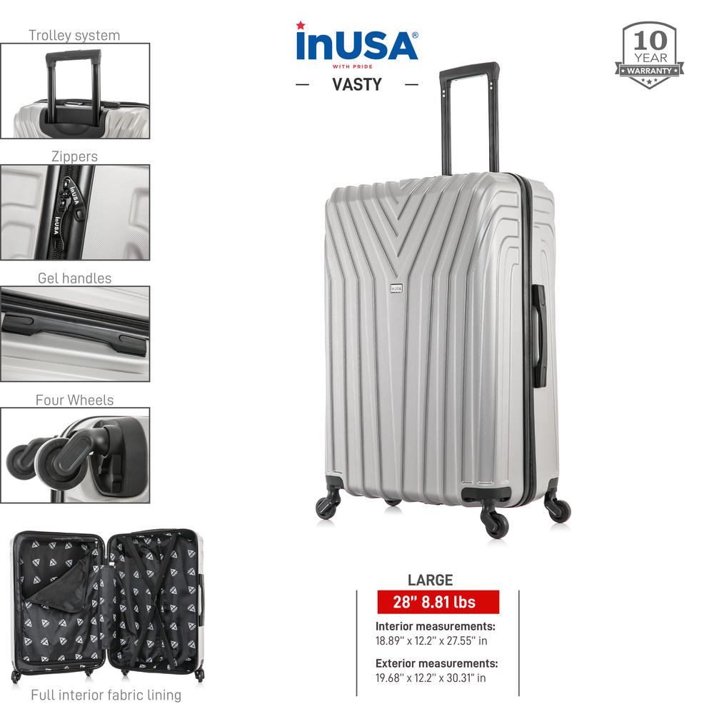InUSA Vasty Lightweight Hardside Spinner 28 inch Grey. Picture 3