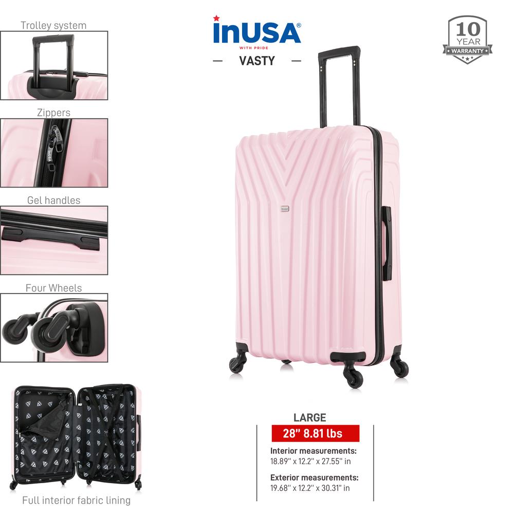InUSA Vasty Lightweight Hardside Spinner 28 inch Pink. Picture 3