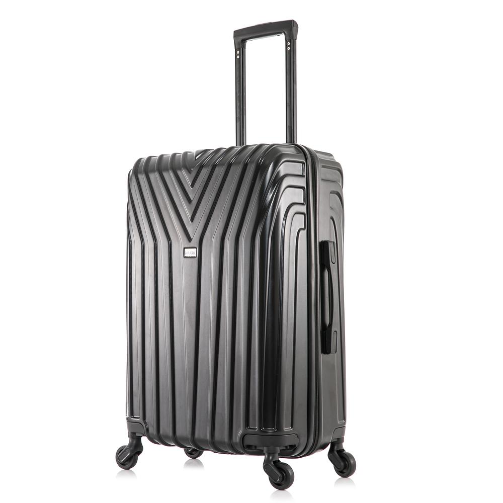 InUSA Vasty Lightweight Hardside Spinner 24 inch Black. Picture 1