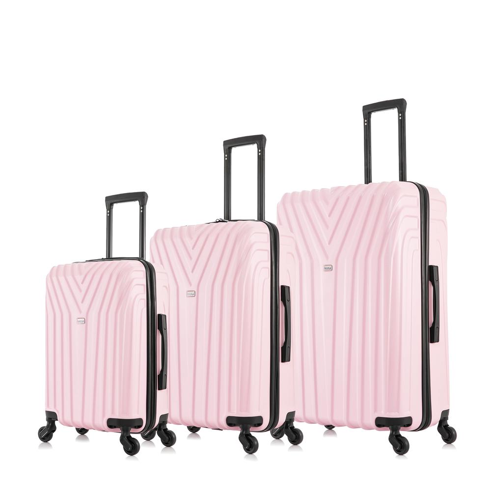 InUSA Vasty Lightweight Hardside Spinner 3 Piece Luggage set  20'',24'', 28'' Pink. Picture 2