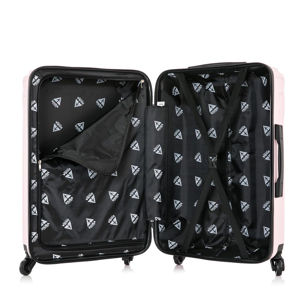 InUSA Vasty Lightweight Hardside Spinner 3 Piece Luggage set  20'',24'', 28'' Pink. Picture 4