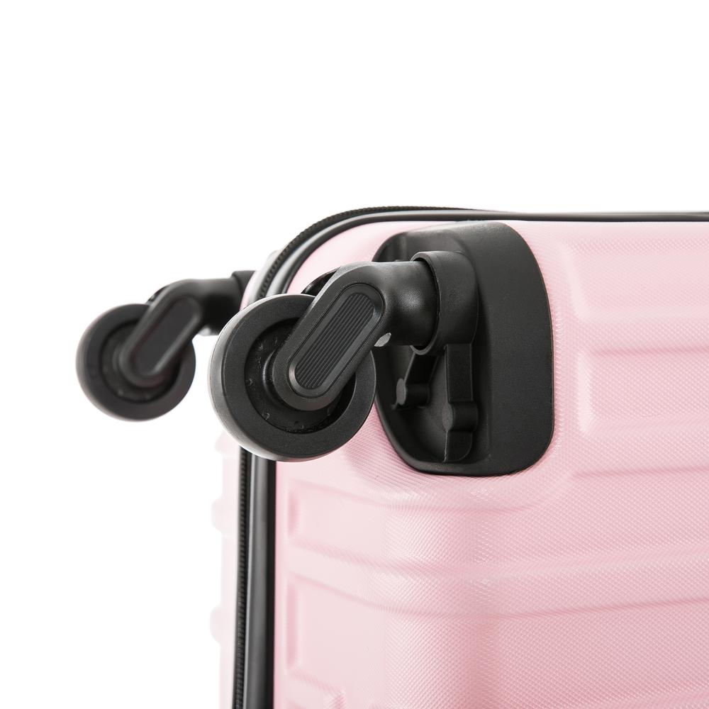 InUSA Vasty Lightweight Hardside Spinner 3 Piece Luggage set  20'',24'', 28'' Pink. Picture 5