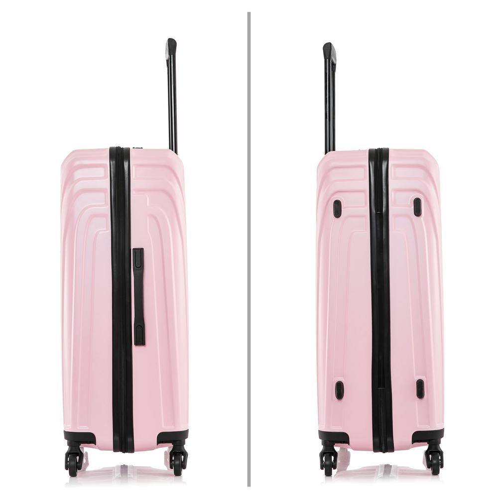 InUSA Vasty Lightweight Hardside Spinner 3 Piece Luggage set  20'',24'', 28'' Pink. Picture 8
