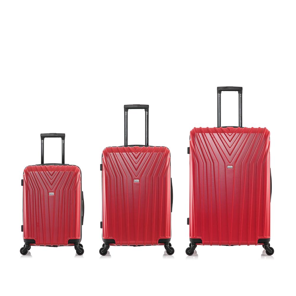 InUSA Vasty Lightweight Hardside Spinner 3 Piece Luggage set  20'',24'', 28'' Red. Picture 7