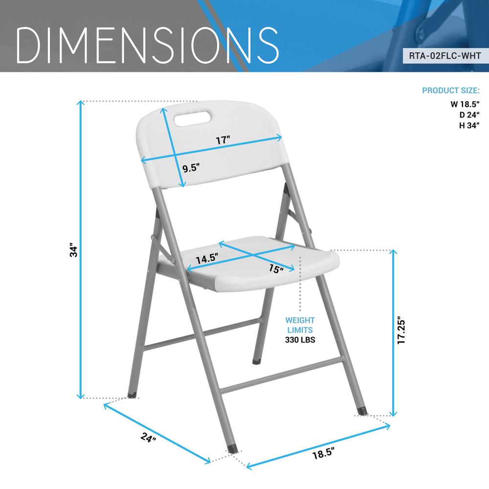 Techni Home Premium Comfort Granite White Folding Chairs – Set of 4. Picture 6