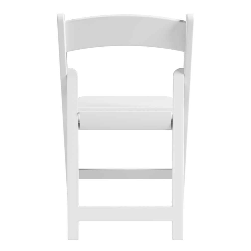 4-Pack White Resin Folding Chairs with Padded Seat. Picture 6