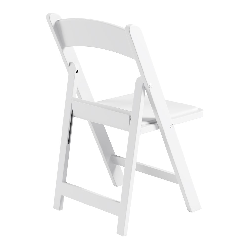 4-Pack White Resin Folding Chairs with Padded Seat. Picture 7