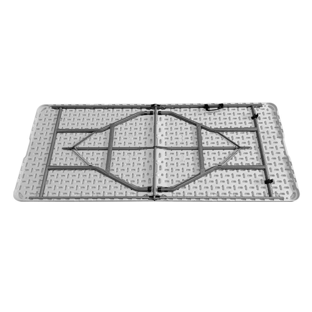 Techni Home 6 FT Granite White Folding Table with Easy- Carry Handle. Picture 4