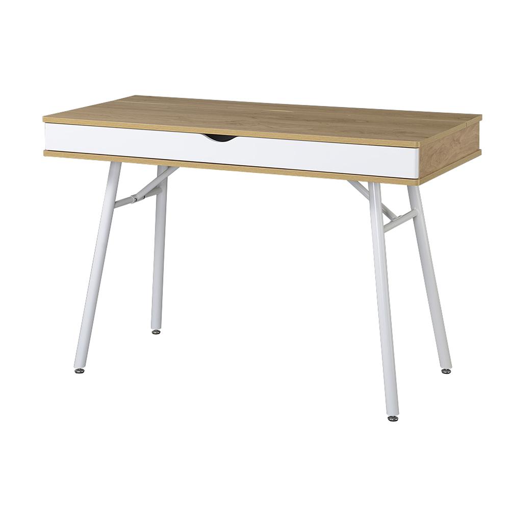 Modern Multi Storage Computer Desk with Storage. Color: Pine. Picture 1