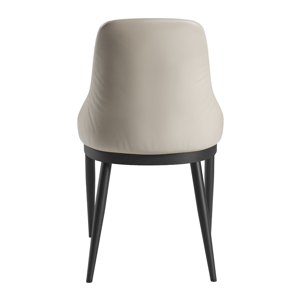 Armless Taupe Dining Chairs with Black Legs - Set of 2. Picture 5
