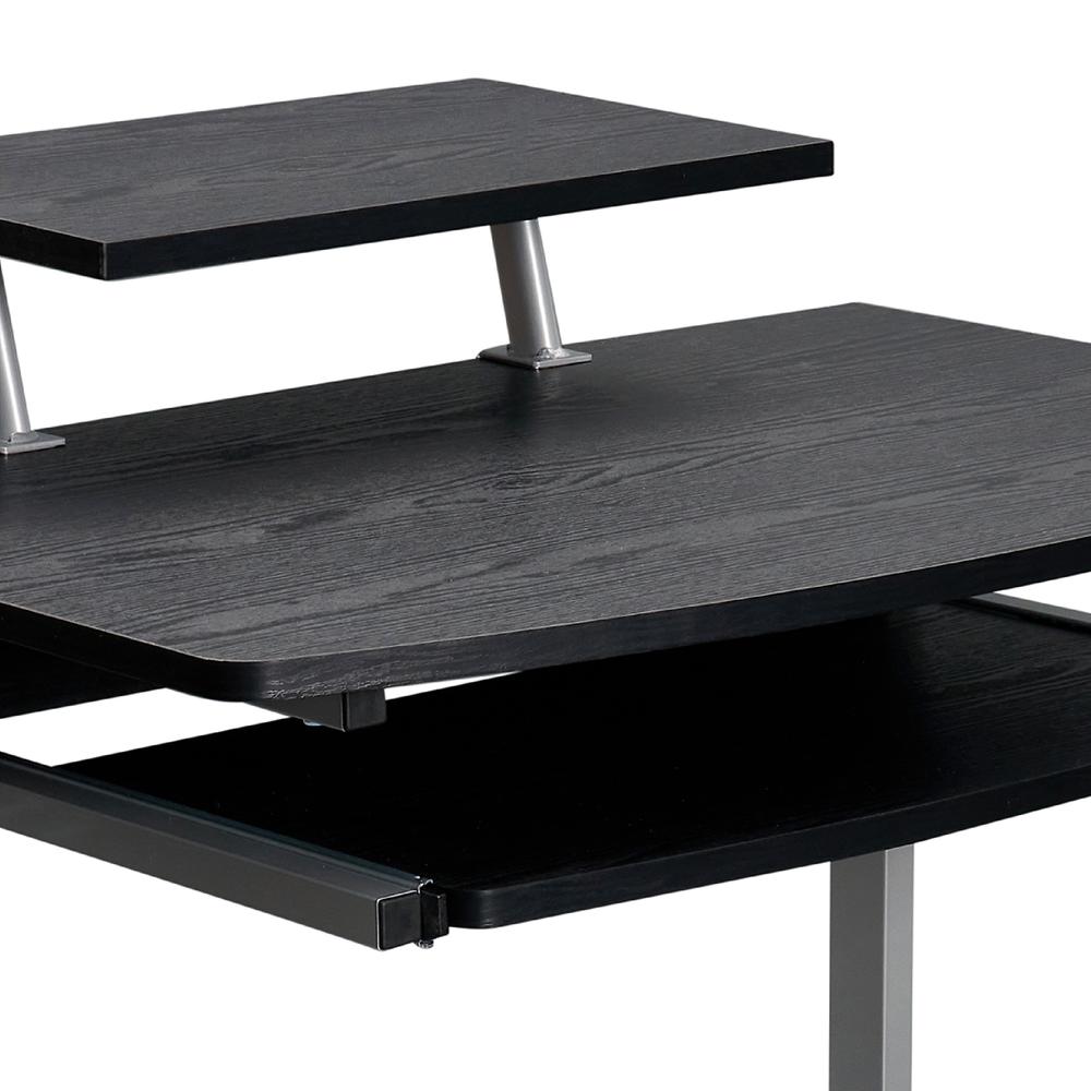 Compact Computer Cart With Storage . Color: Espresso. Picture 9