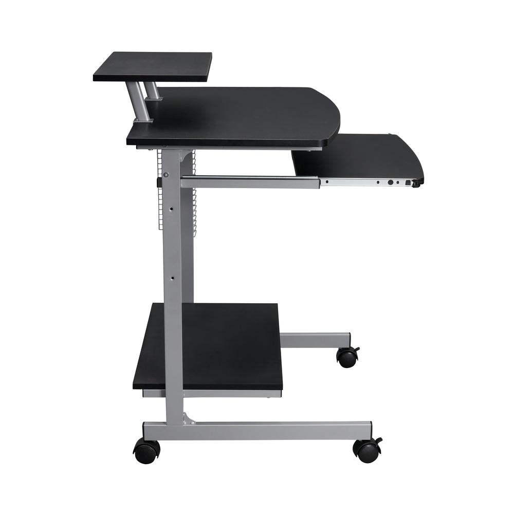 Compact Computer Cart With Storage . Color: Graphite. Picture 3