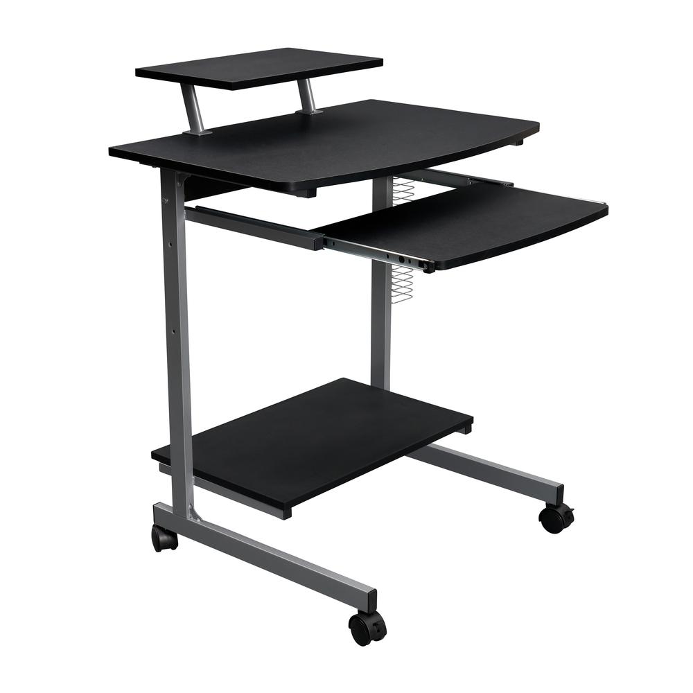 Compact Computer Cart With Storage . Color: Graphite. Picture 5