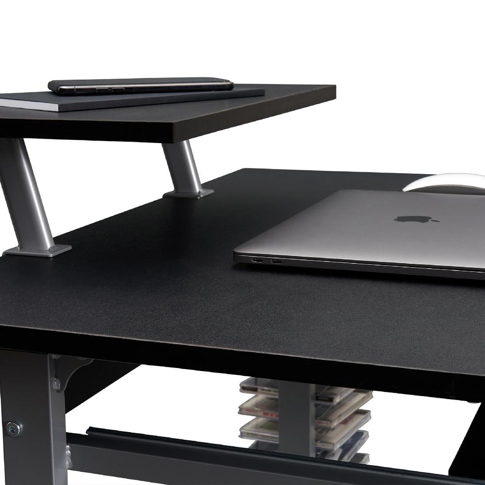 Compact Computer Cart With Storage . Color: Graphite. Picture 7
