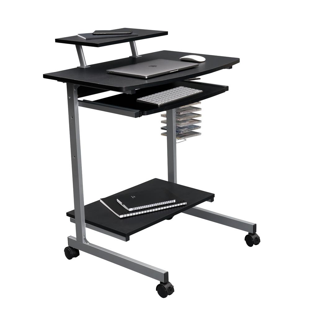 Compact Computer Cart With Storage . Color: Graphite. Picture 9
