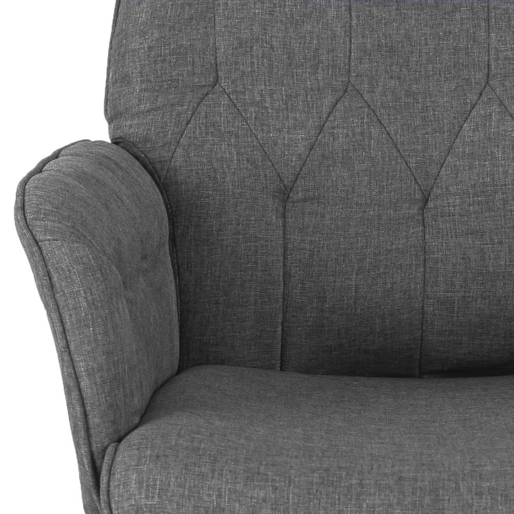 Techni Mobili Modern Upholstered Tufted Office Chair with Arms, Grey. Picture 5
