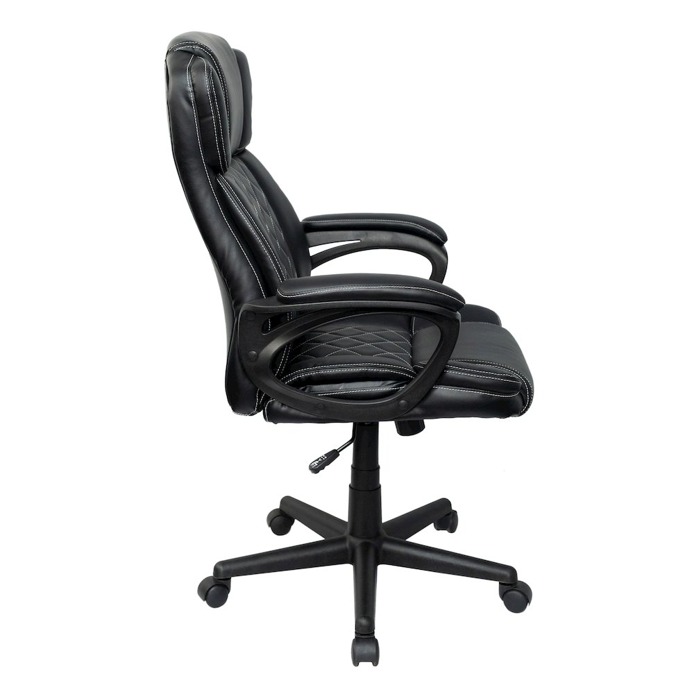 Ergonomic Executive Office Chair High Back Black Faux Leather. Picture 3