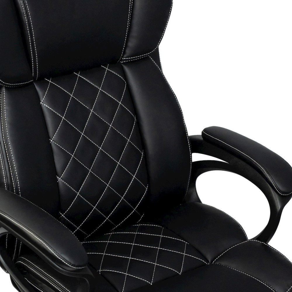 Ergonomic Executive Office Chair High Back Black Faux Leather. Picture 8
