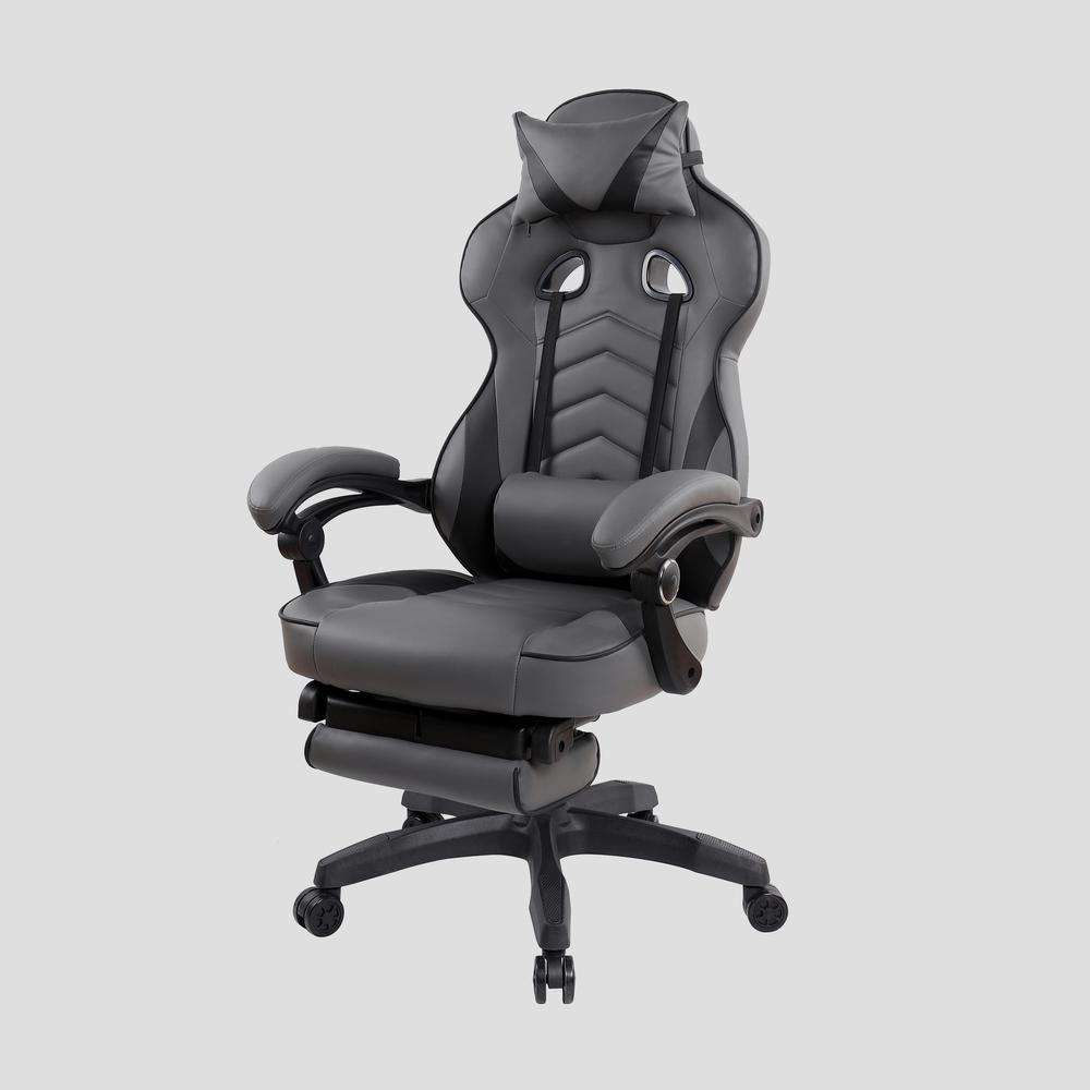 Reclining PU Leather Executive Office Chair with Footrest. Picture 18