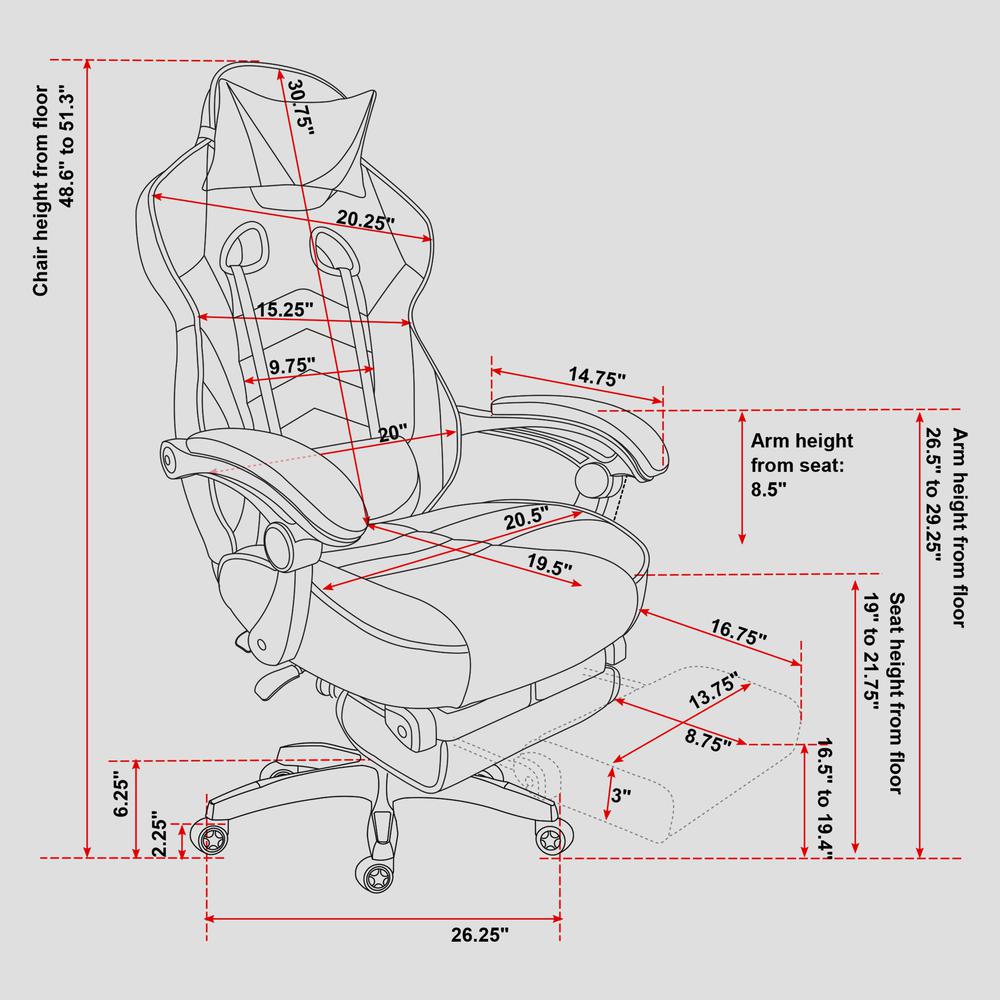Reclining PU Leather Executive Office Chair with Footrest. Picture 21