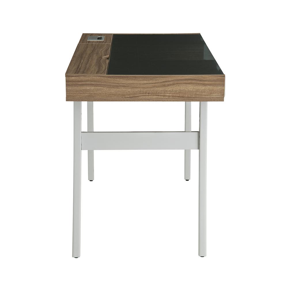 Compact Computer Desk with Multiple Storage. Color: Walnut. Picture 6
