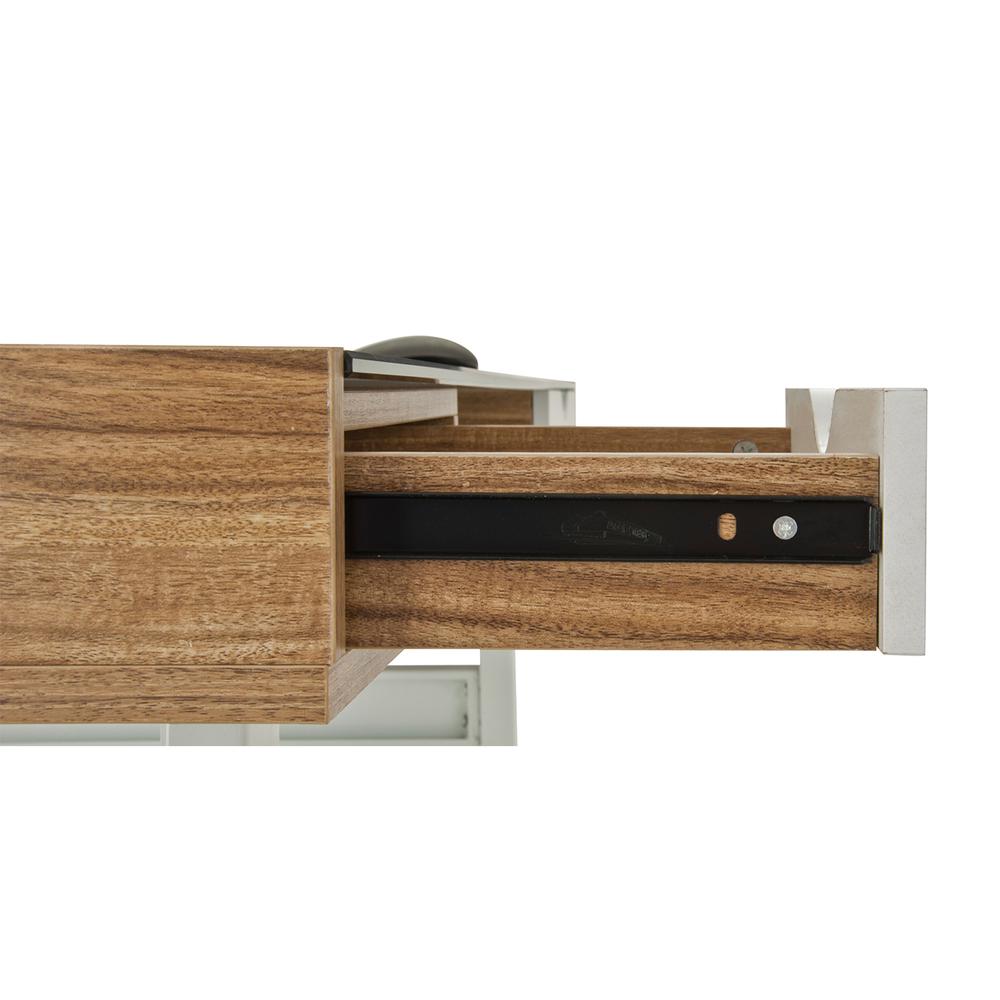 Compact Computer Desk with Multiple Storage. Color: Walnut. Picture 9