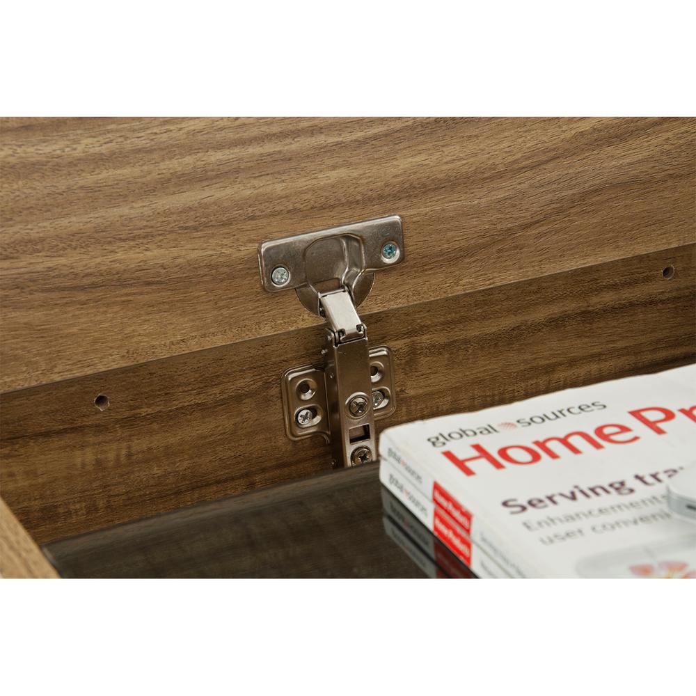 Compact Computer Desk with Multiple Storage. Color: Walnut. Picture 10