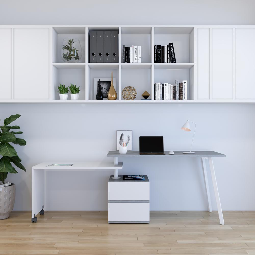 Rotating Multi-Positional Modern Desk . Color: Gray. Picture 8