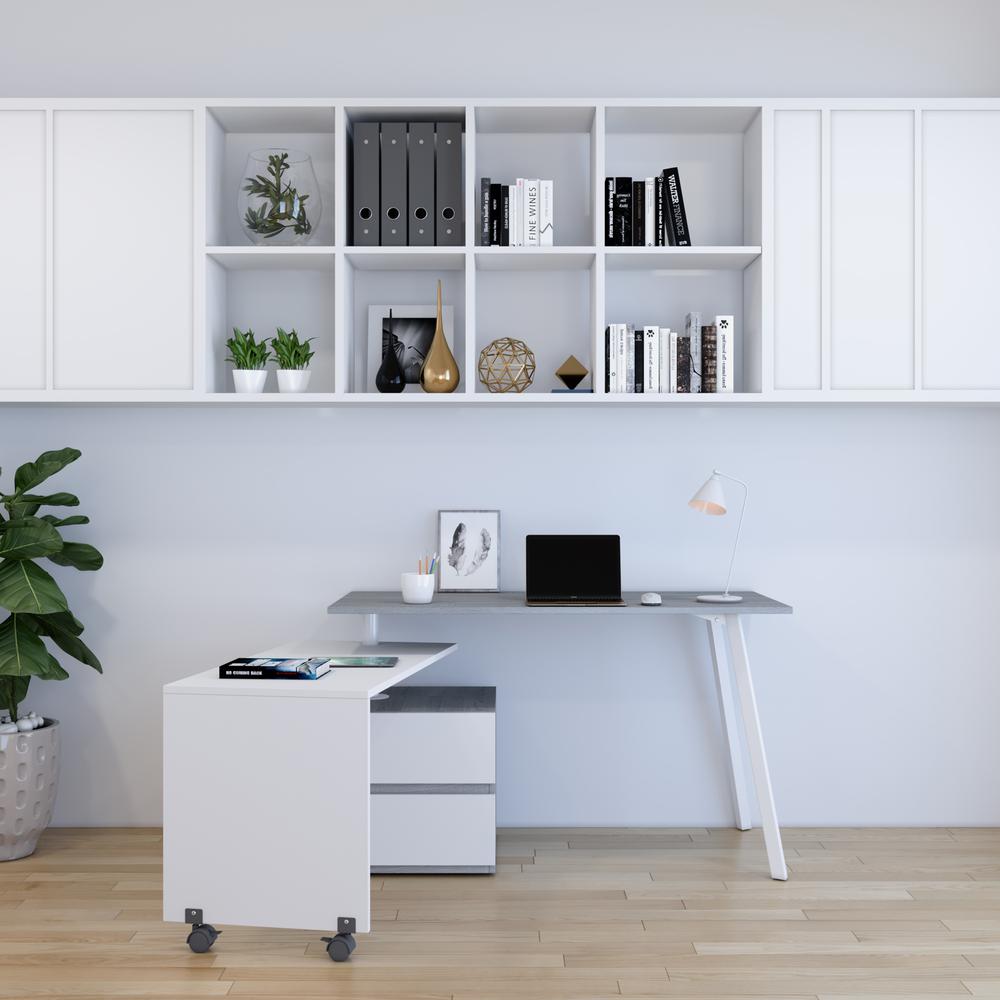 Rotating Multi-Positional Modern Desk . Color: Gray. Picture 14