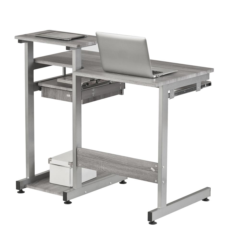 Complete Computer Workstation Desk, Gray. Picture 6