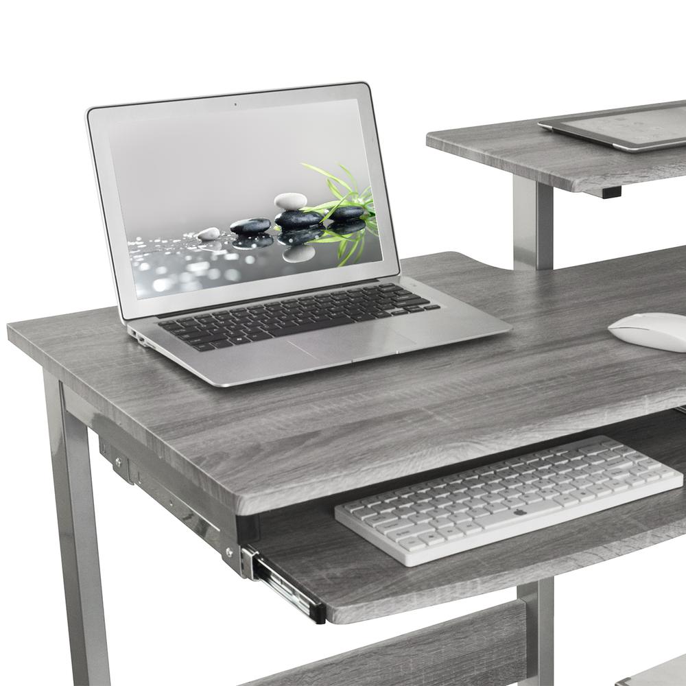 Complete Computer Workstation Desk, Gray. Picture 8