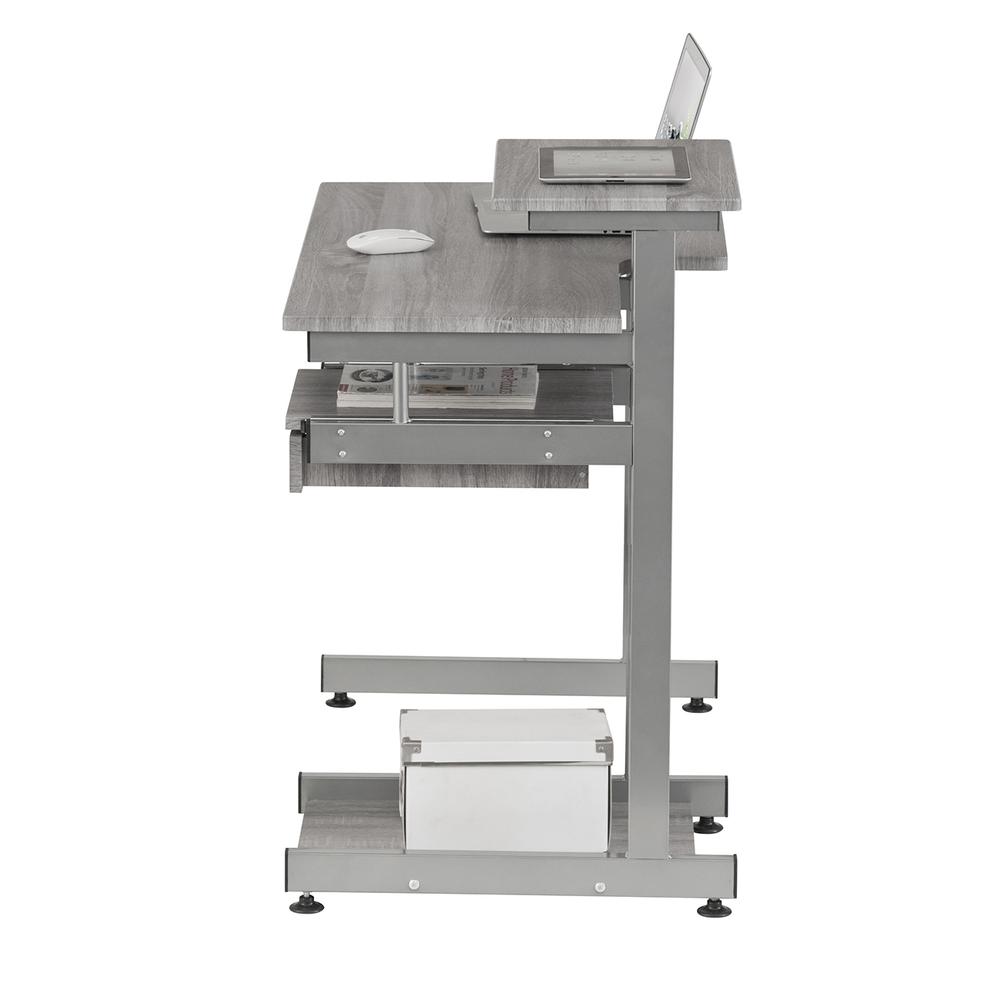 Complete Computer Workstation Desk, Gray. Picture 9