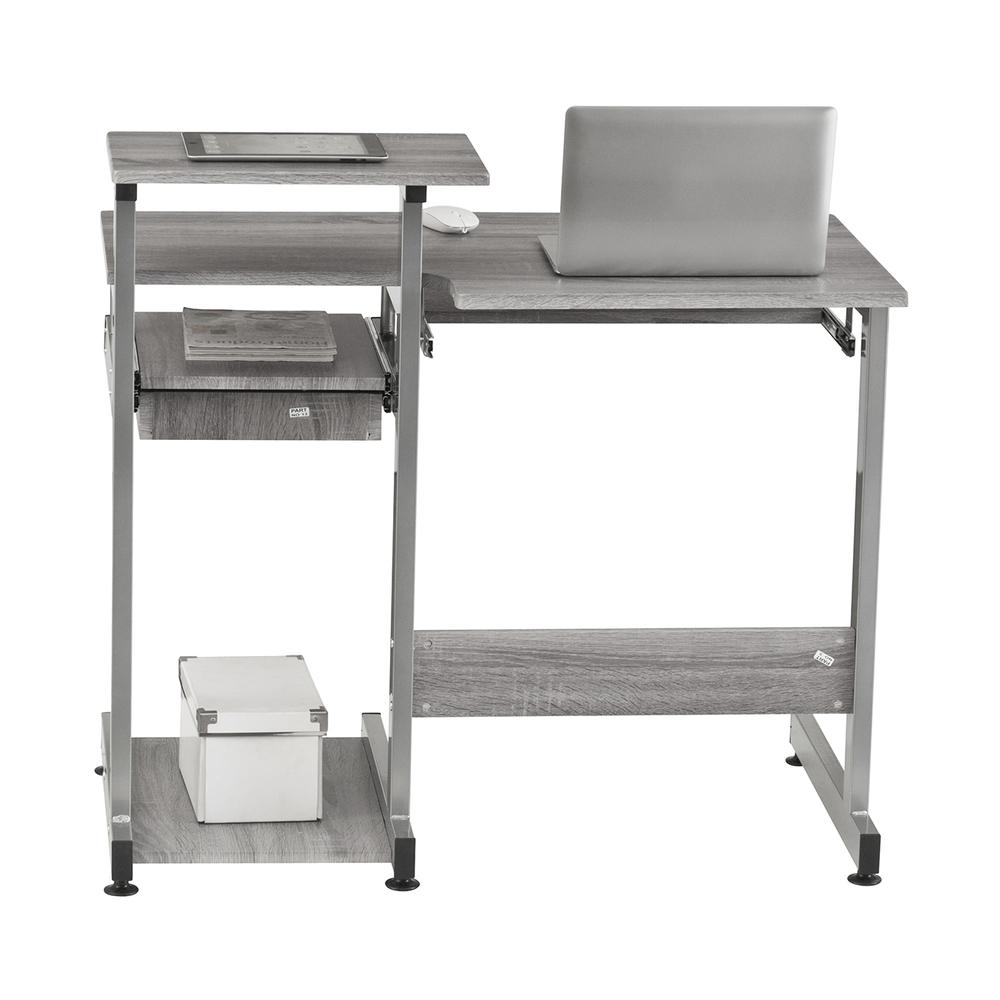 Complete Computer Workstation Desk, Gray. Picture 11