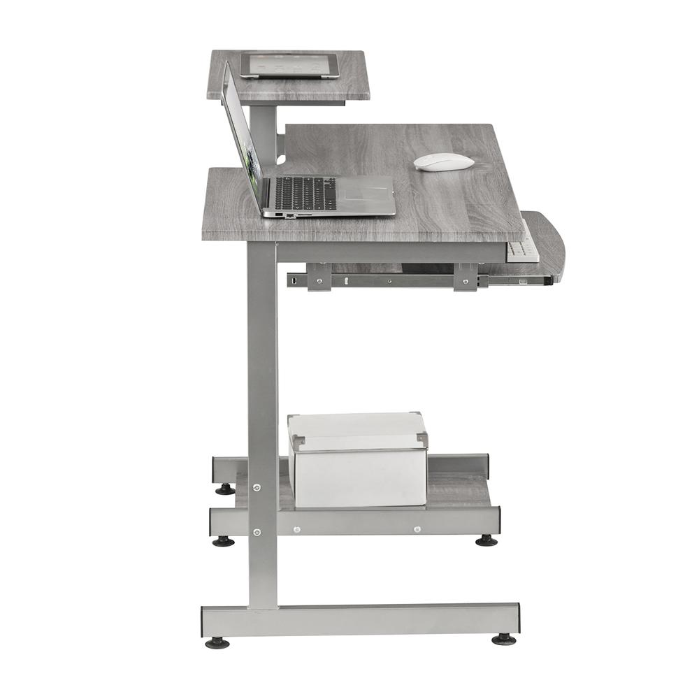 Complete Computer Workstation Desk, Gray. Picture 13