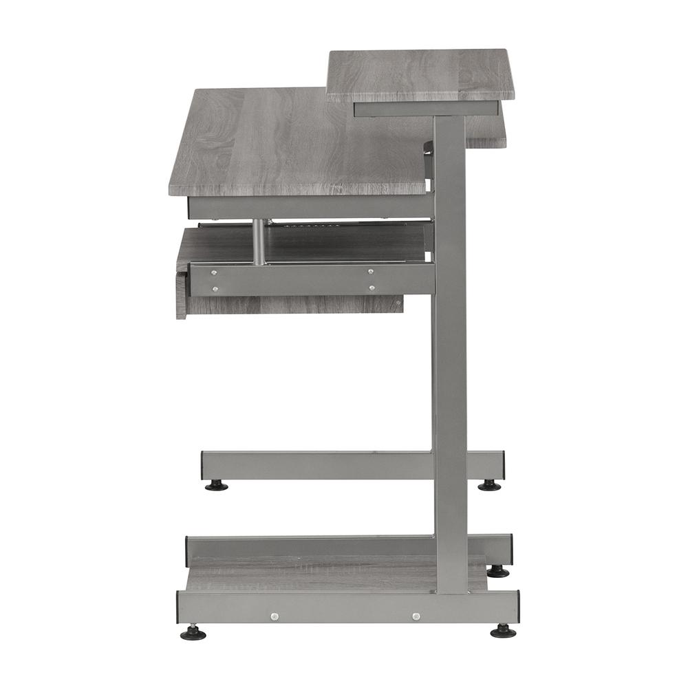 Complete Computer Workstation Desk, Gray. Picture 16