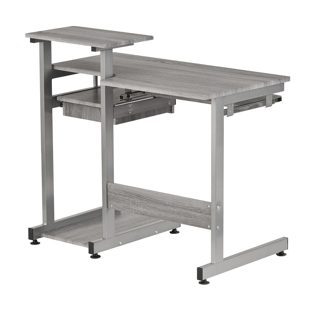 Complete Computer Workstation Desk, Gray. Picture 19