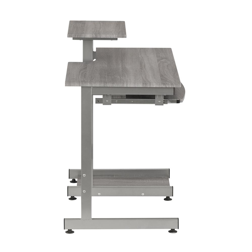 Complete Computer Workstation Desk, Gray. Picture 20