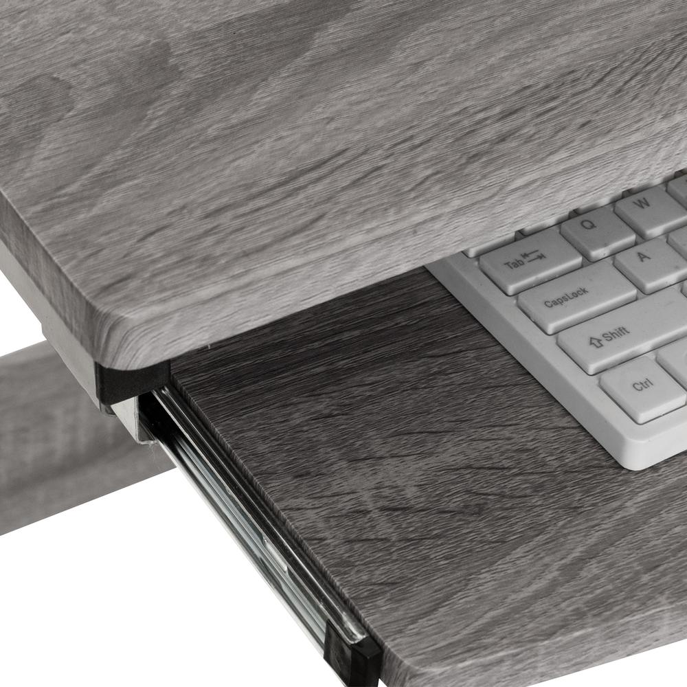 Complete Computer Workstation Desk, Gray. Picture 22