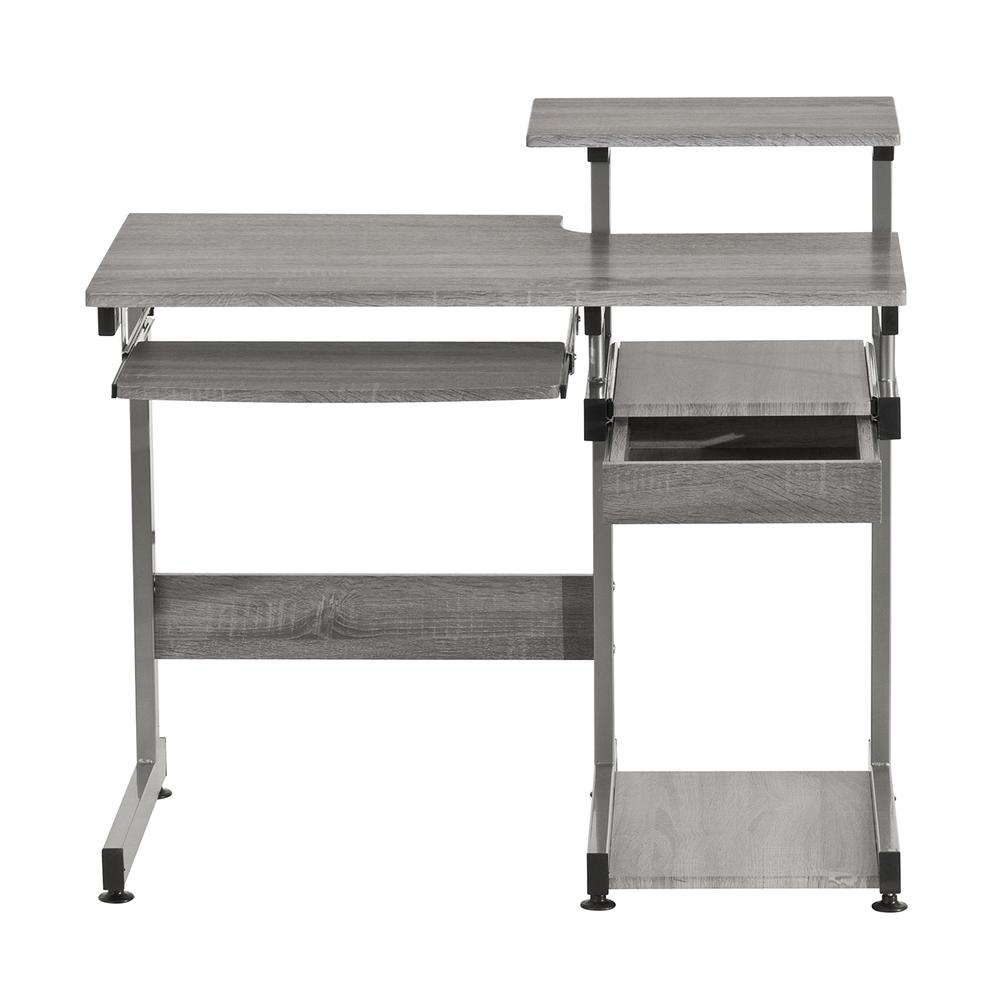 Complete Computer Workstation Desk, Gray. Picture 26