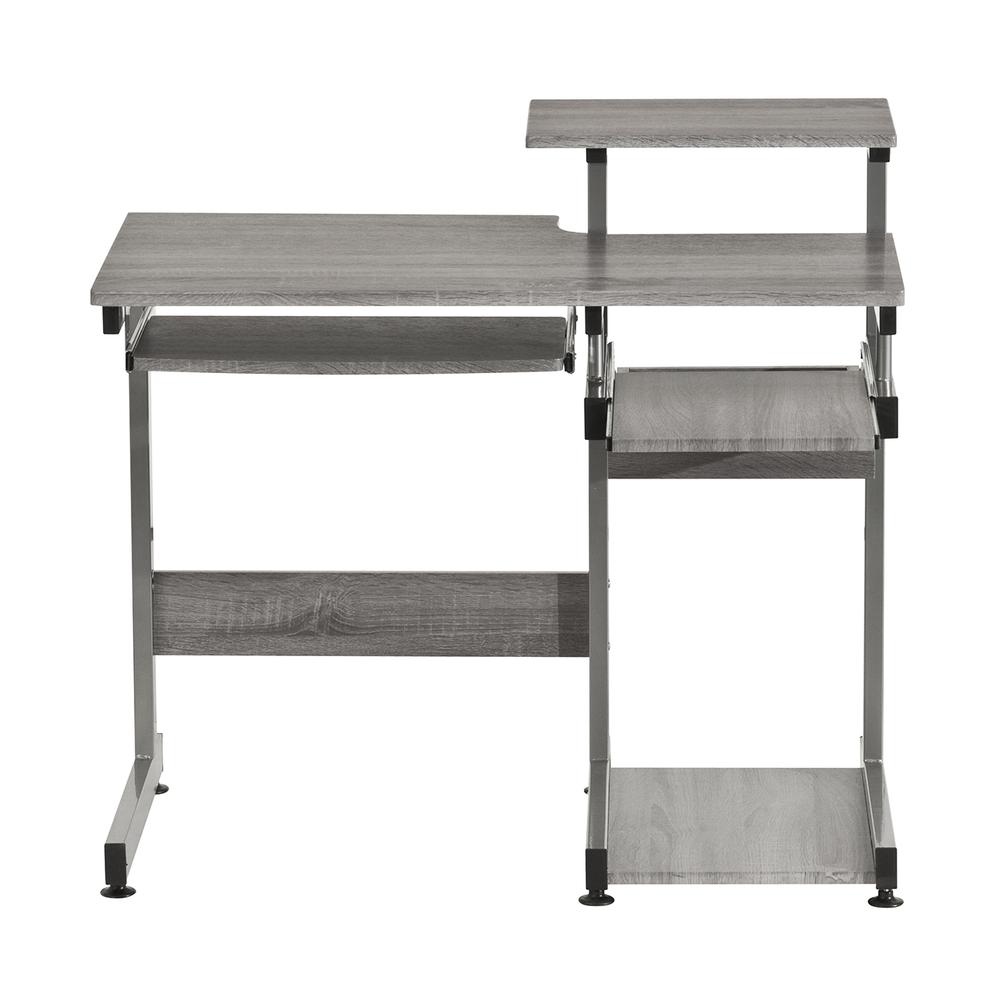 Complete Computer Workstation Desk, Gray. Picture 27