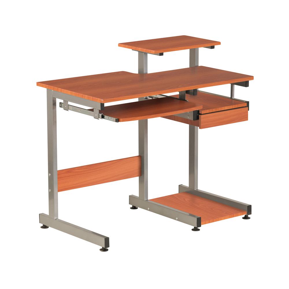 Complete Computer Workstation Desk. Color: Woodgrain. Picture 14