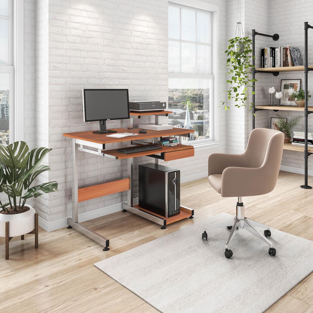 Complete Computer Workstation Desk. Color: Woodgrain. Picture 16