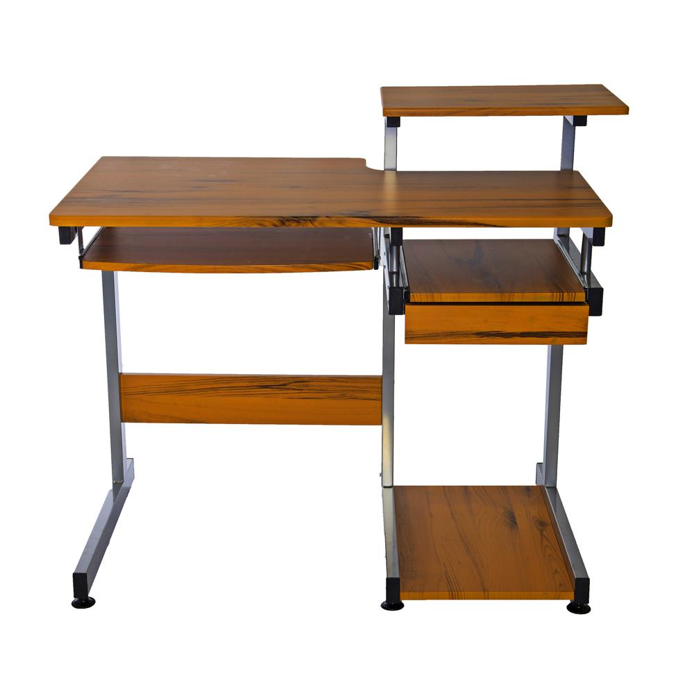 Complete Computer Workstation Desk. Color: Woodgrain. Picture 2