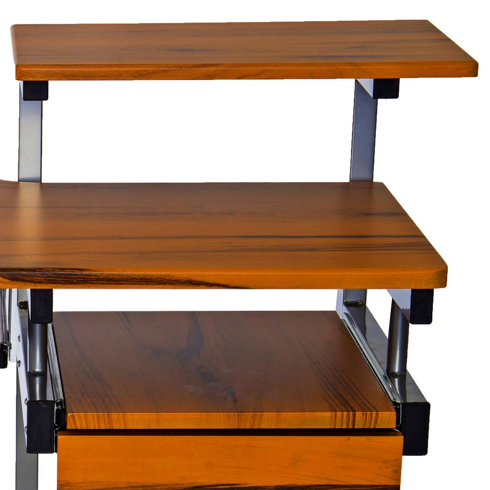 Complete Computer Workstation Desk. Color: Woodgrain. Picture 7