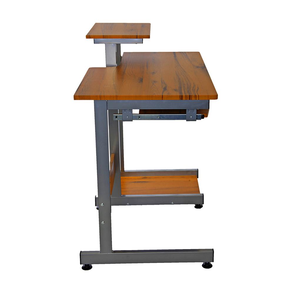 Complete Computer Workstation Desk. Color: Woodgrain. Picture 6