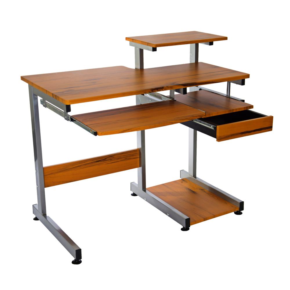 Complete Computer Workstation Desk. Color: Woodgrain. Picture 12