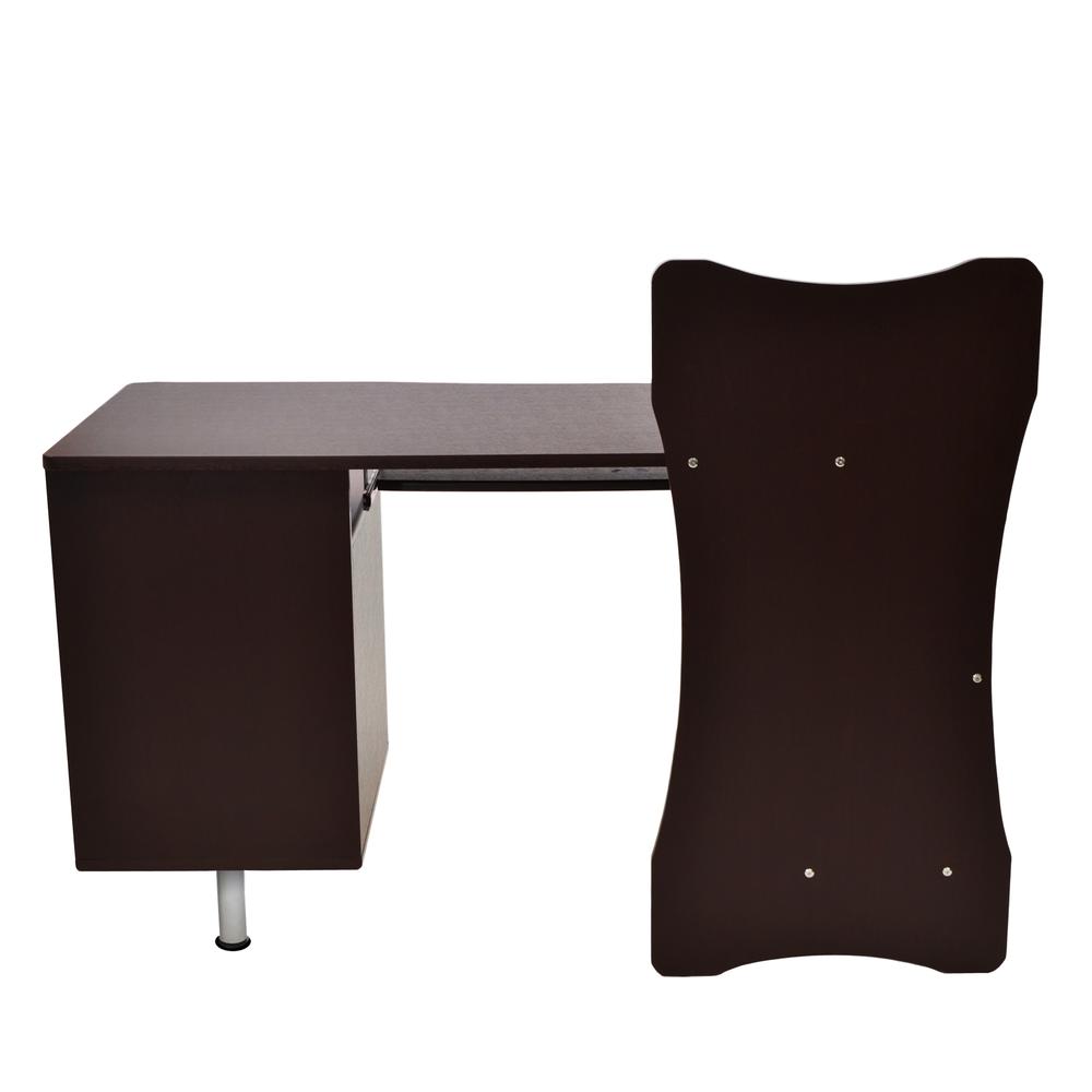 Stylish Computer Desk with Storage. Color: Chocolate. Picture 10