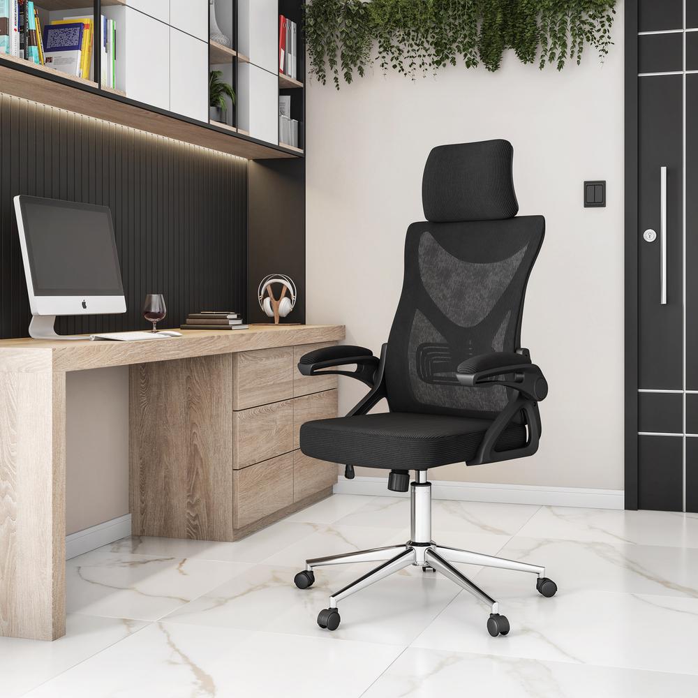 Office Chair with Lumbar Support & Adjustable Headrest. Picture 5