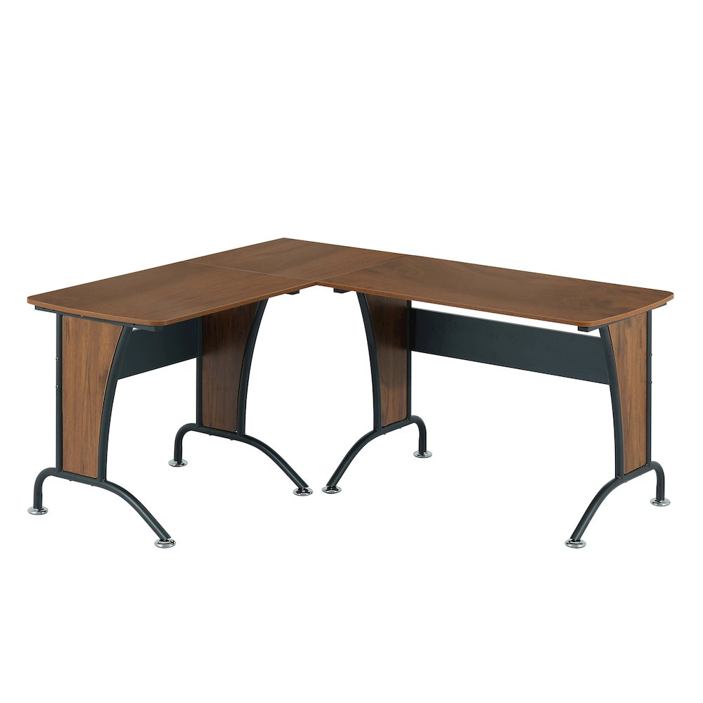 Techni Mobili Deluxe L-Shaped Desk with Inline Team Desk Option. Picture 1