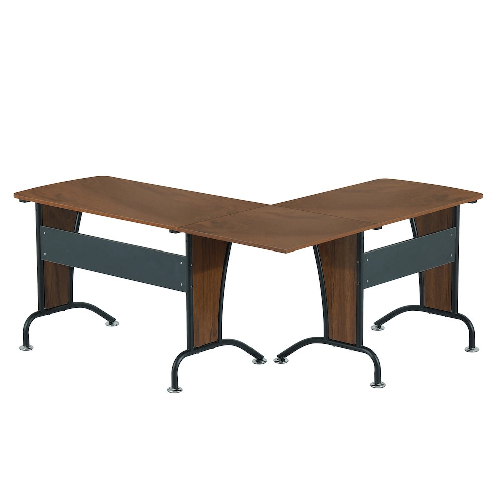 Techni Mobili Deluxe L-Shaped Desk with Inline Team Desk Option. Picture 5